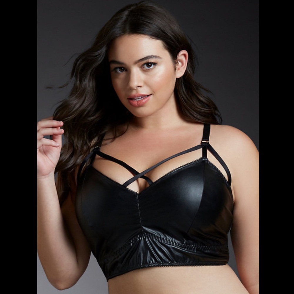 Torrid faux leather strappy bralette